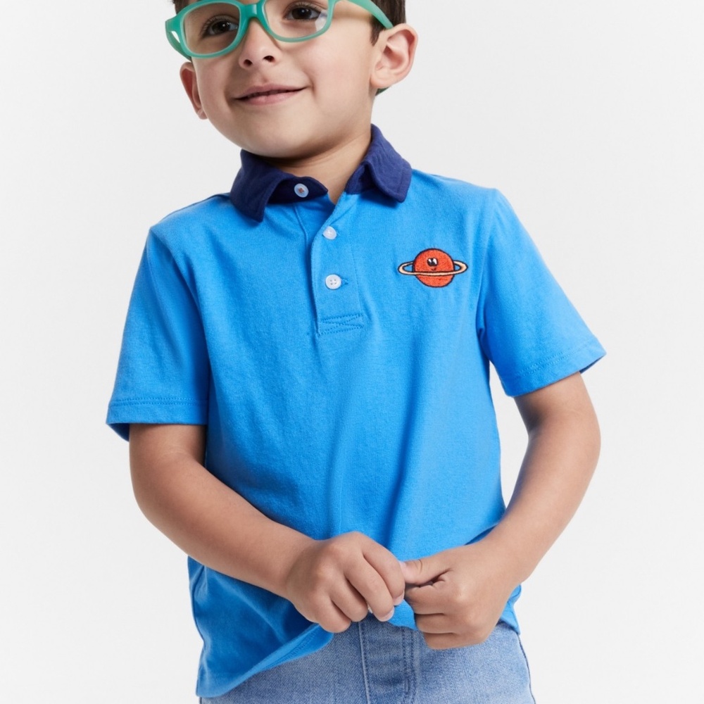 NWT Epic Threads Toddler Boys Blast Off Graphic Polo Shirt,